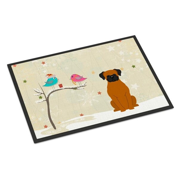 Carolines Treasures Christmas Presents Between Friends Fawn Boxer Indoor or Outdoor Mat, 24 x 0.25 x 36 in. BB2587JMAT - main